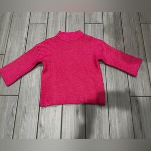 Nicole Miller Ribbed Mock Neck Sweater in Hot Pink